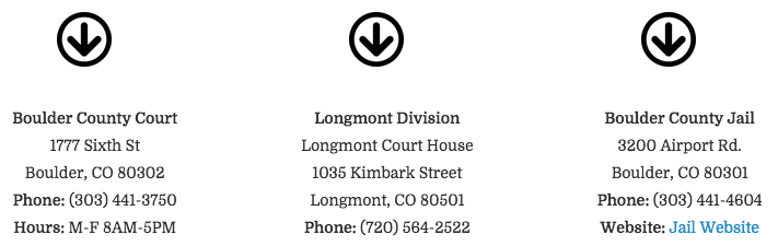 Boulder County Bail Bonds - Addresses