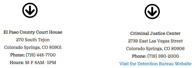 El Paso County bail bonds - court addresses